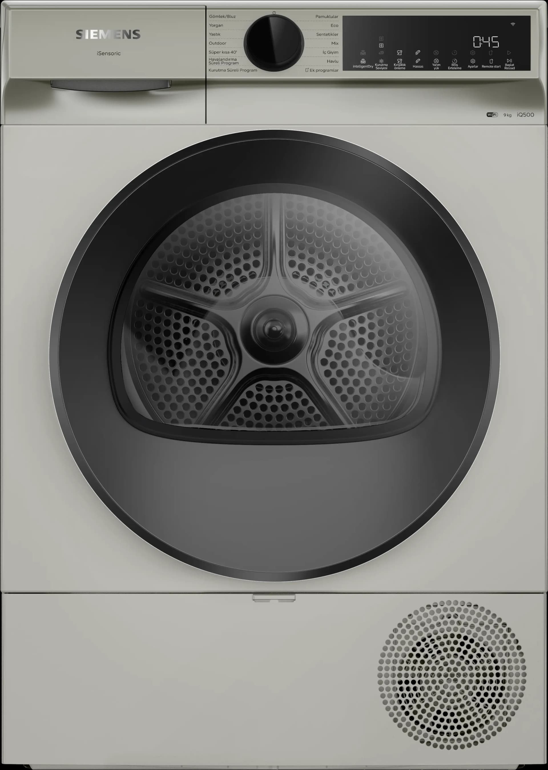 iQ500 Isı Pompalı Kurutma Makinesi 9 kg Gümüş