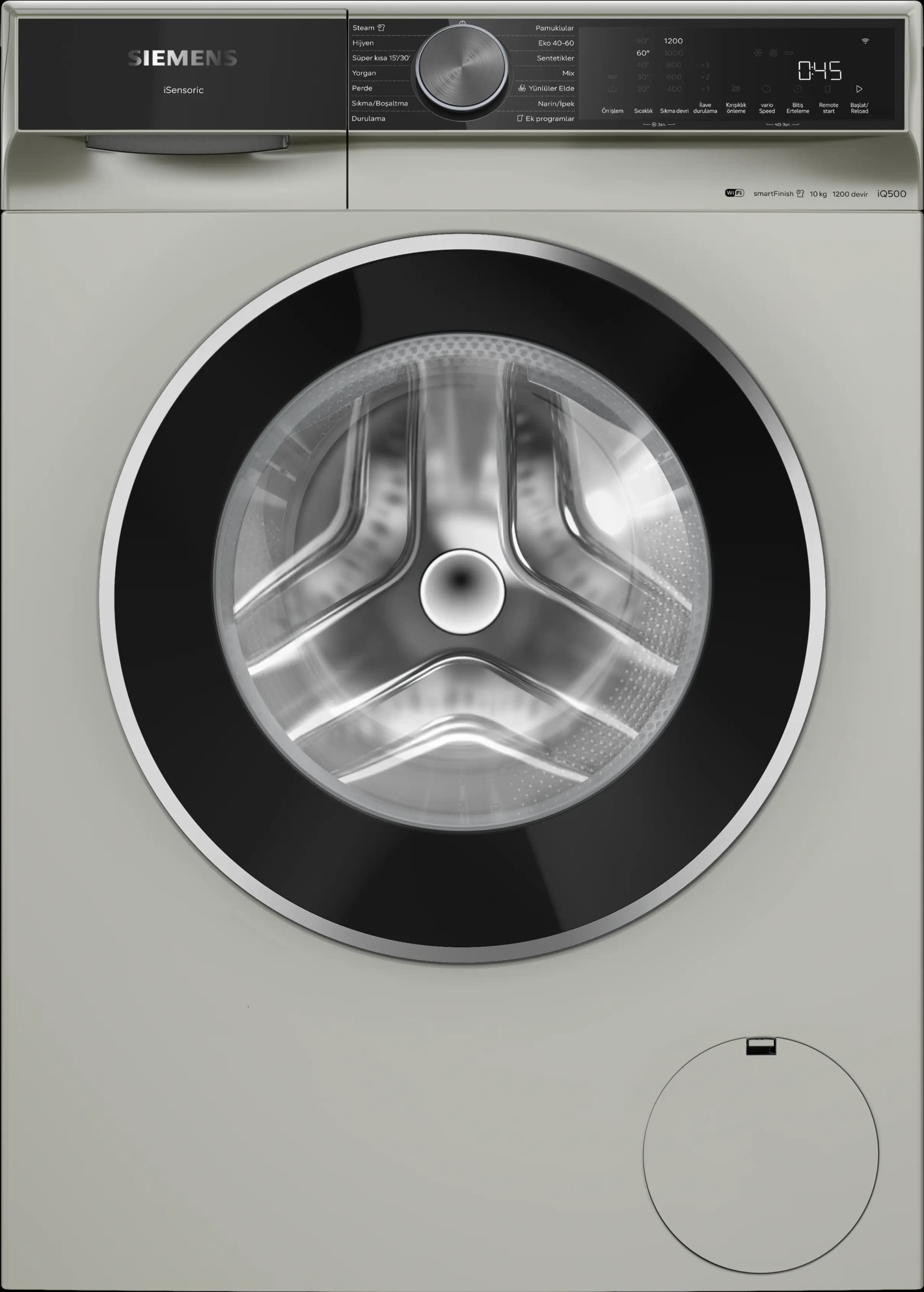 iQ500 Çamaşır Makinesi 10 kg maks. 1200 dev./dak., Gümüş