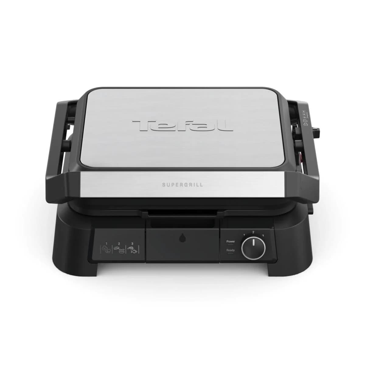 SuperGrill 3in1 6 Dilim Kapasiteli 2000 Watt Barbekü Izgara ve Tost Makinesi - Inox